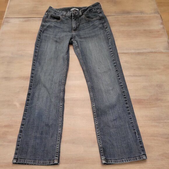 Rider by Lee Women’s Jeans Size 10 Dark Wash Mid-Rise Straight Leg Stretch Denim - Picture 1 of 9